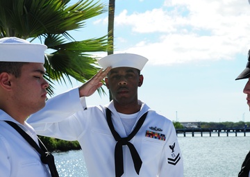 CPO Knight ash scattering ceremony at USS Utah Memorial