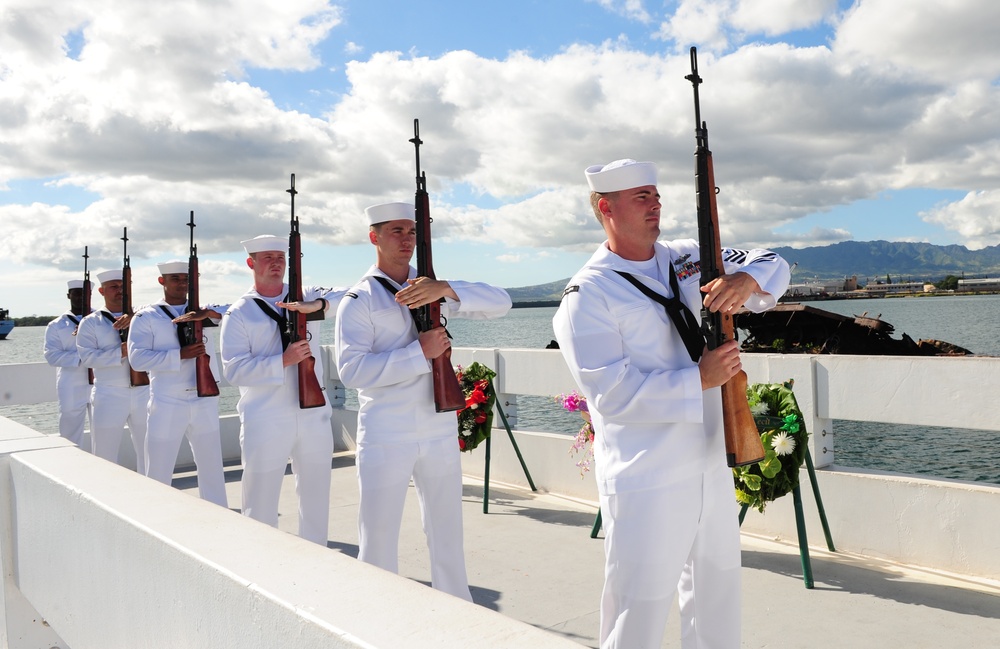 CPO Knight ash scattering ceremony at USS Utah Memorial