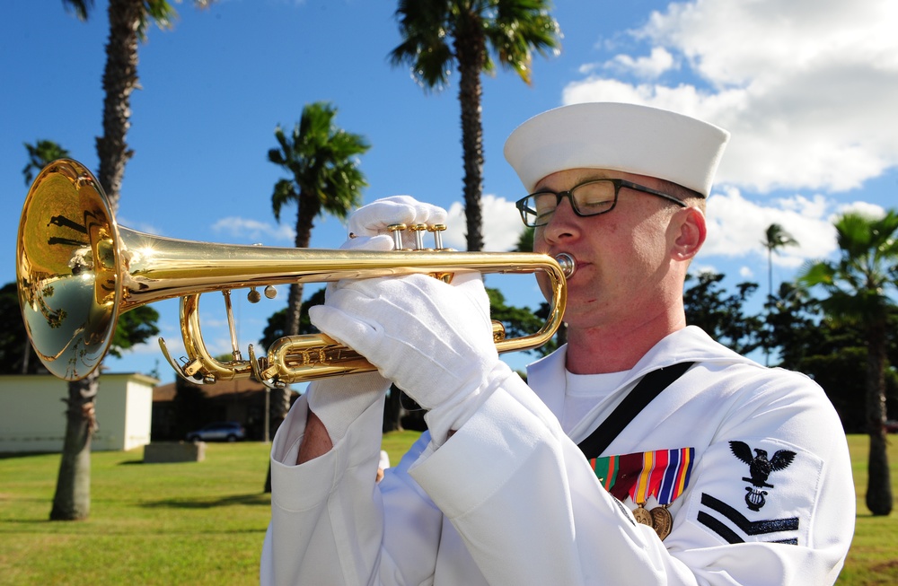 CPO Knight ash scattering ceremony at USS Utah Memorial