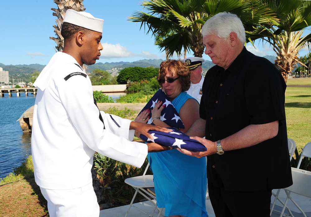 CPO Knight ash scattering ceremony at USS Utah Memorial