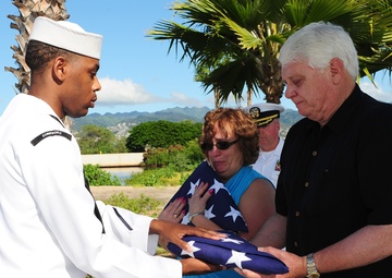 CPO Knight ash scattering ceremony at USS Utah Memorial