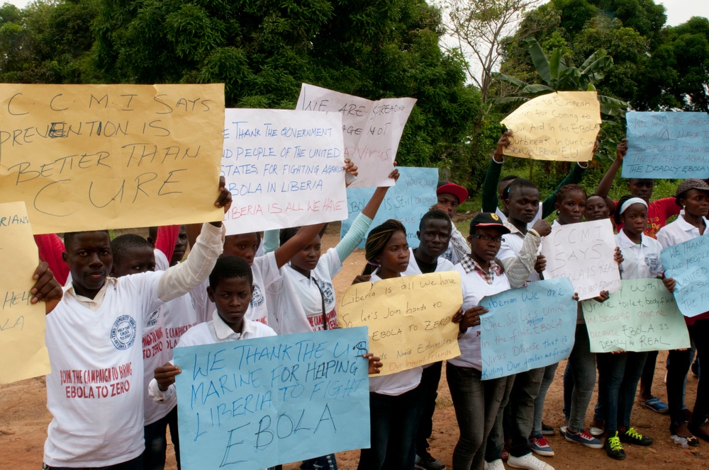 Signs of thanks against Ebola