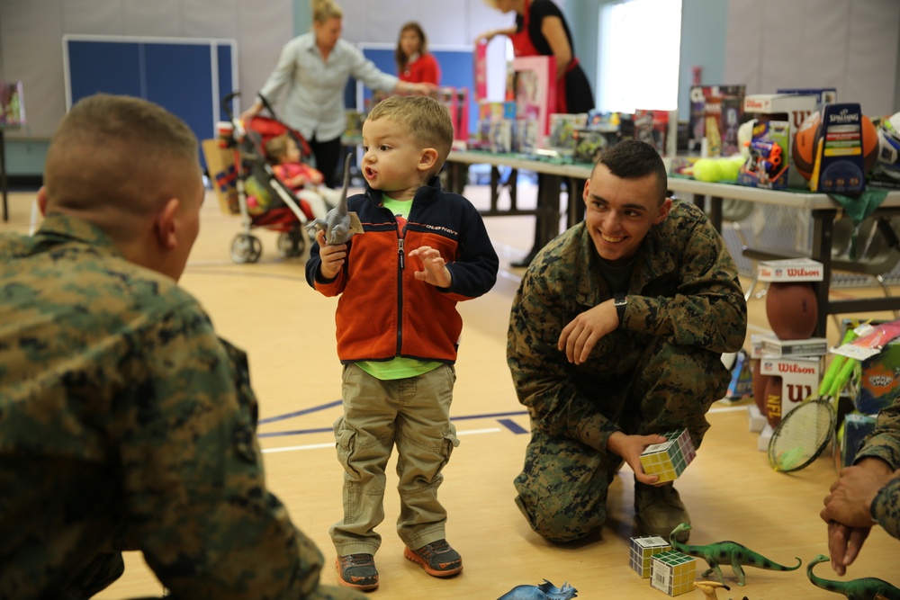 Combat Center families participate in OHF toy giveaway