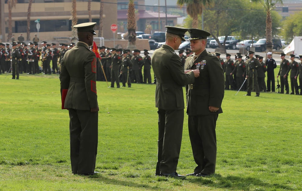 Marines, sailors of ‘First Team’ welcome new battalion commander