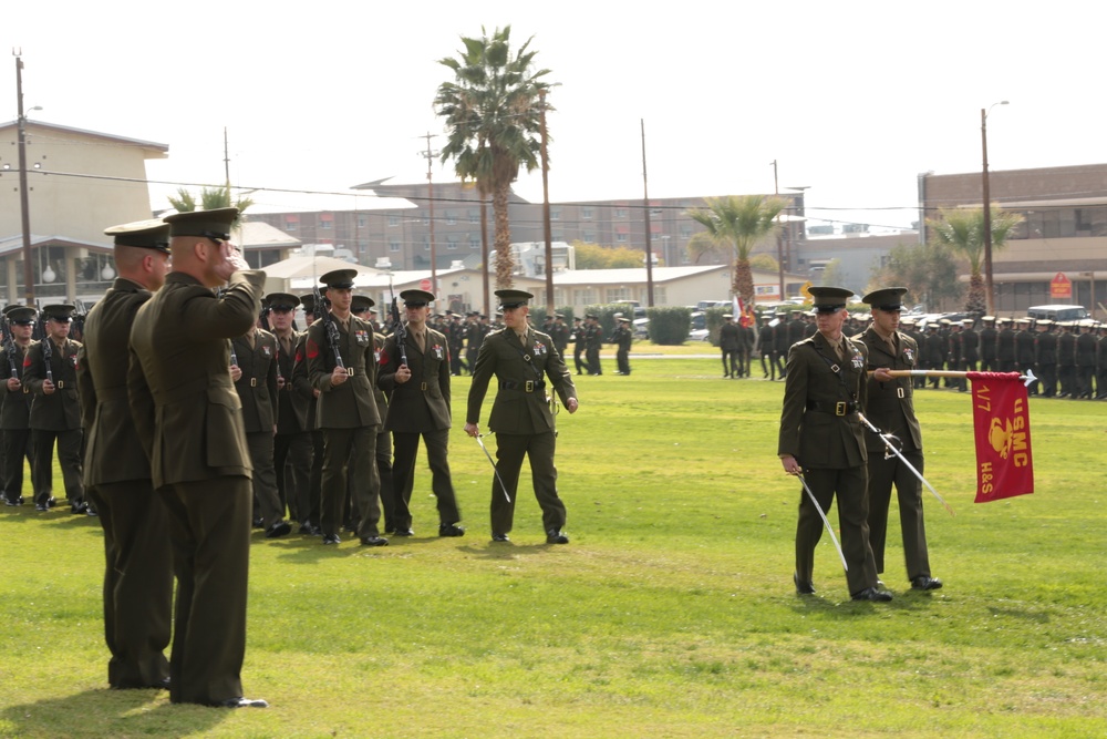 Marines, sailors of ‘First Team’ welcome new battalion commander