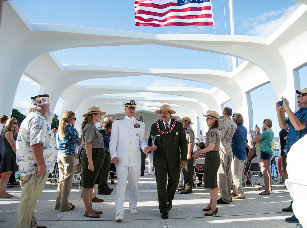 USS Arizona Reunion Association ceremony at the USS Arizona Memorial