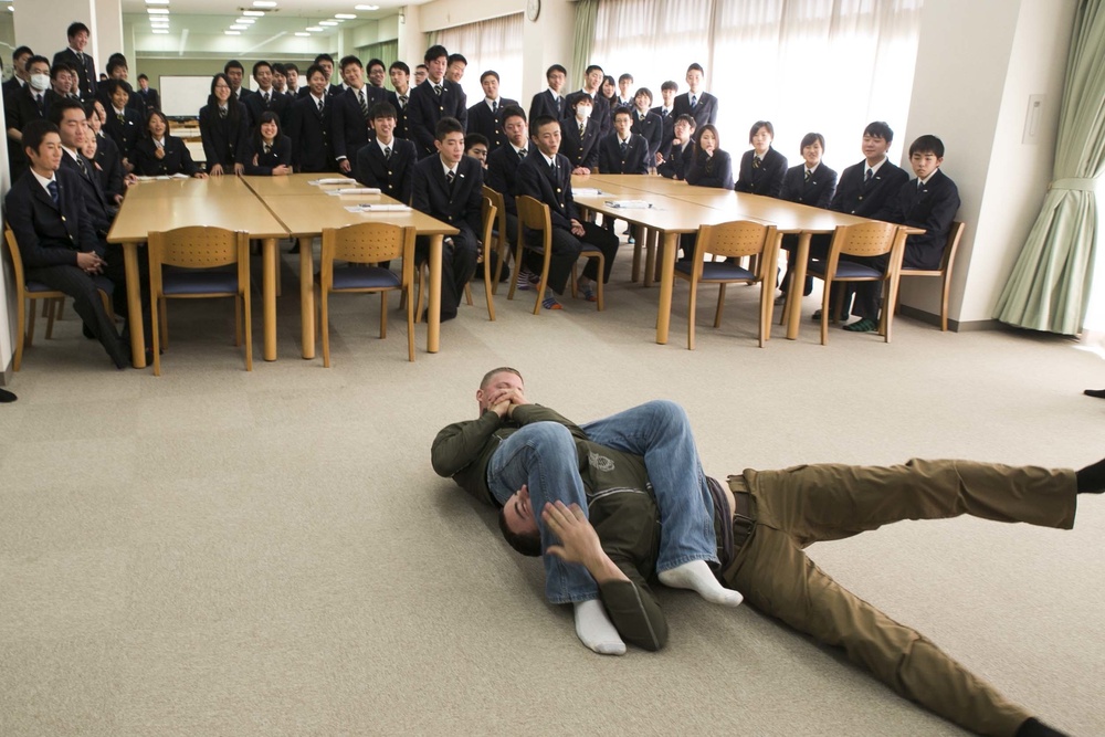 US Marines visit Japanese high schools, share culture