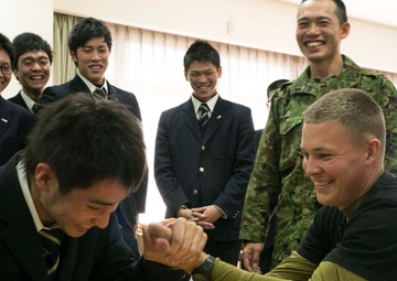 US Marines visit Japanese high schools, share culture