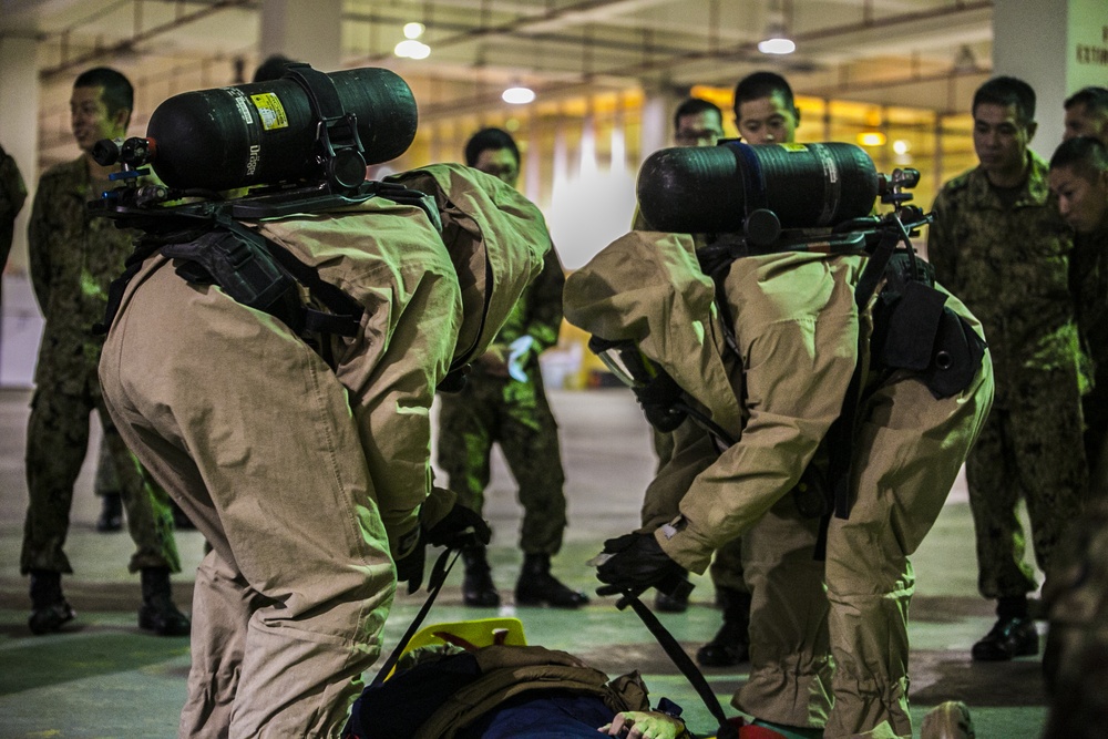 Military CBRN defense capabilities displayed across Okinawa