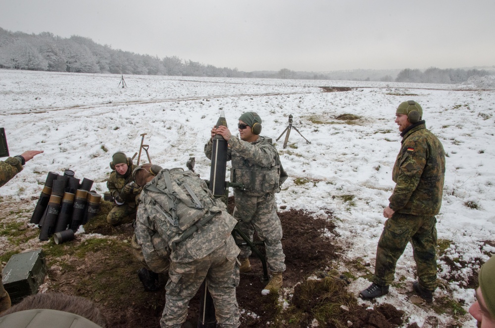 39th Transportation Company conduct training with German Airborne from Fallschirmjägerbataillon 263 at Baumholder Military Training Area, Baumholder, Germany