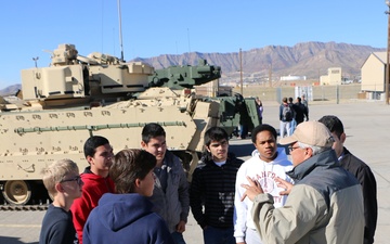 Soldiers and engineers emphasize to students the importance of science and technology that goes into modernizing the Army