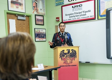 Army Reserve engineer command chief encourages JROTC cadets to shoot for the top