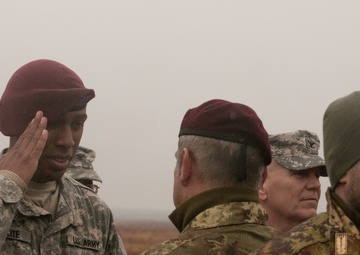 Early Bird: A Soldier in line for Operation Toy Drop Lottery Day