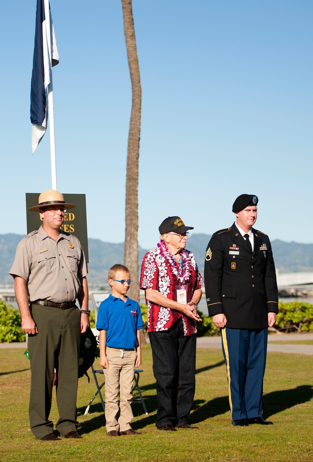 Services come together in a joint commemoration ceremony for 73rd anniversary of Pearl Harbor