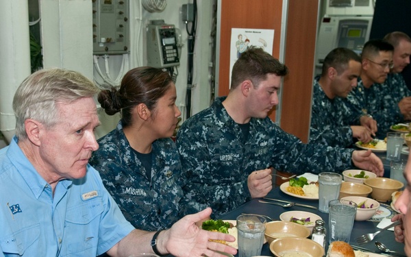 Secretary of the Navy Ray Mabus aboard USS Fitzgerald