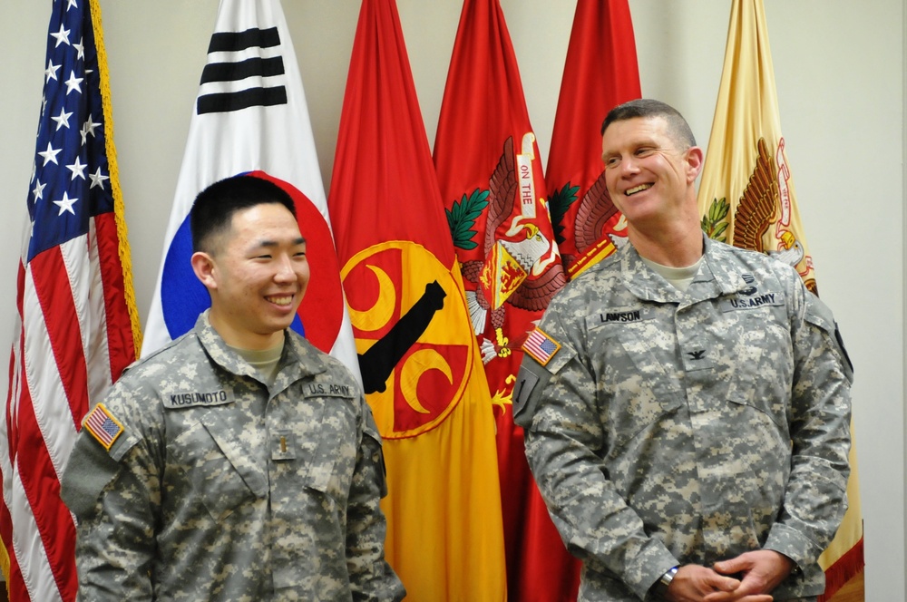 1st Lt. Kusumoto gets pinned