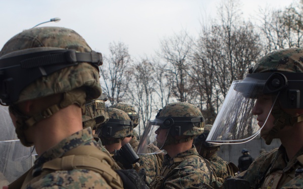 U.S. Marines, French Gendarmes conduct crowd and riot control training