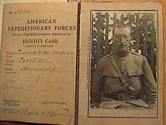 MOH recipient Whittlesey's ID card