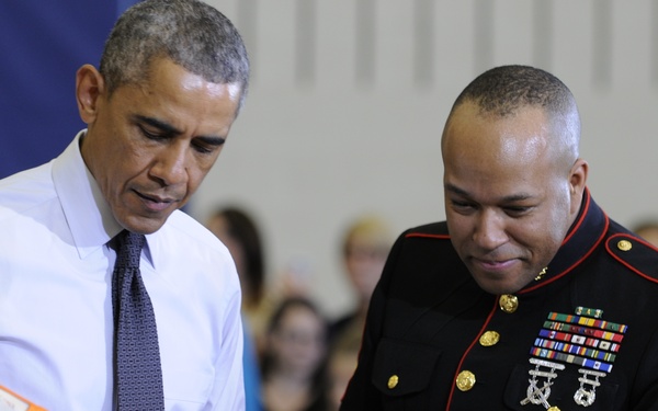 President visits Marines at Joint Base to support Toys for Tots