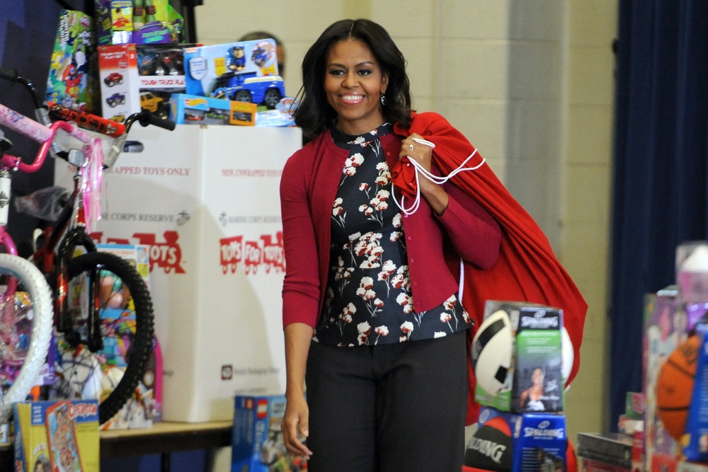 President and first lady support Marine Toys for Tots effort