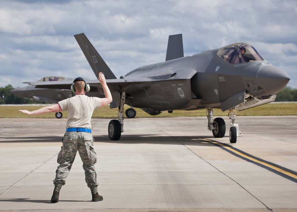 Photos	 Previous Image	3 of 3	Next Image F-35 maintainers keep Lightning fueled, in air  Download HiRes F-35 maintainers keep Lightning fueled, in air