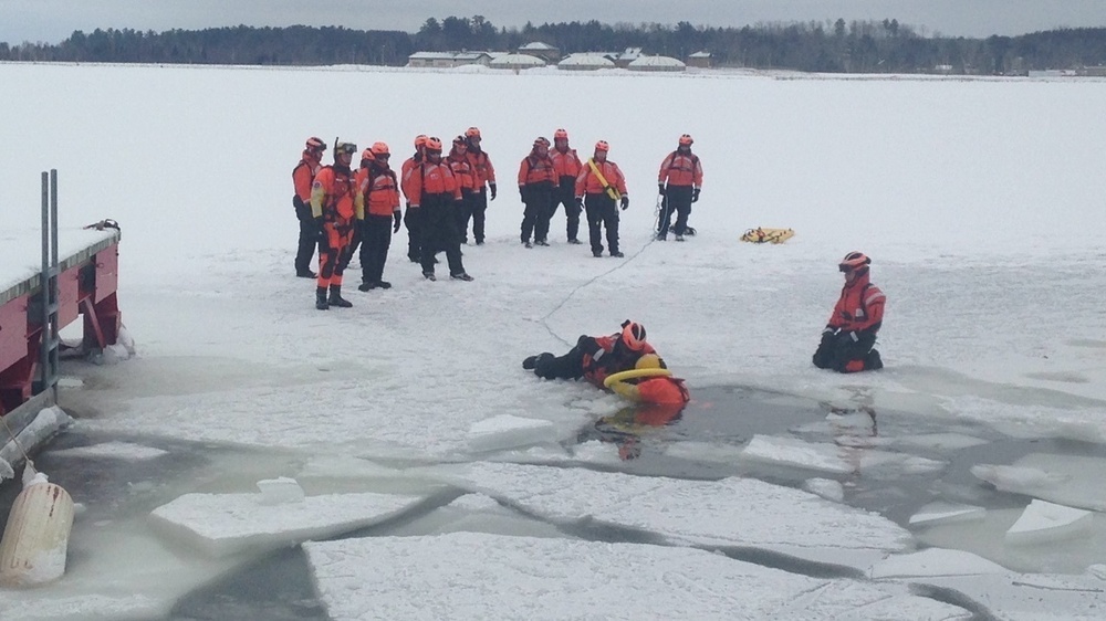 Coast Guard teams train for ice rescues at conference in northern Michigan
