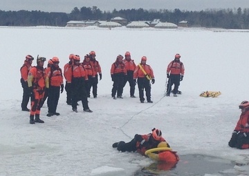 Coast Guard teams train for ice rescues at conference in northern Michigan