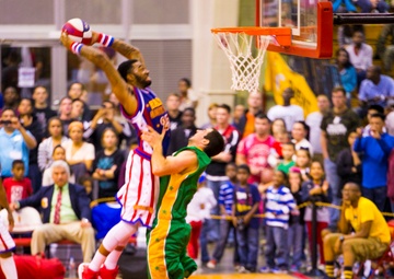 Harlem Globetrotters bring their basketball talents to Camp Foster