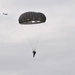 US Army paratrooper descends from aircraft