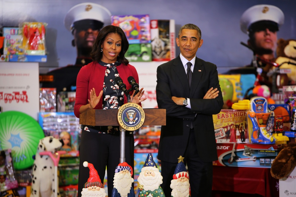 Toys for Tots: President Obama visits Joint Base Anacostia-Bolling