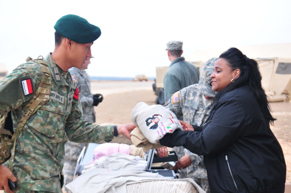 Indonesia jumpmaster purchases a sweater