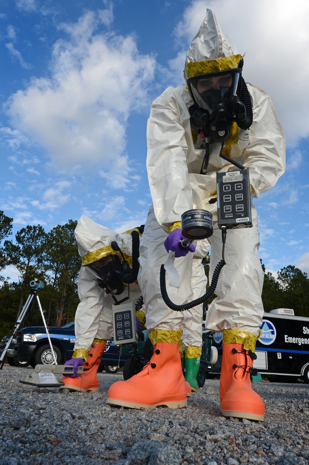 Airmen suit up for contamination training