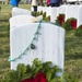 Remembrance wreath at headstone at Arlington National Cemetery