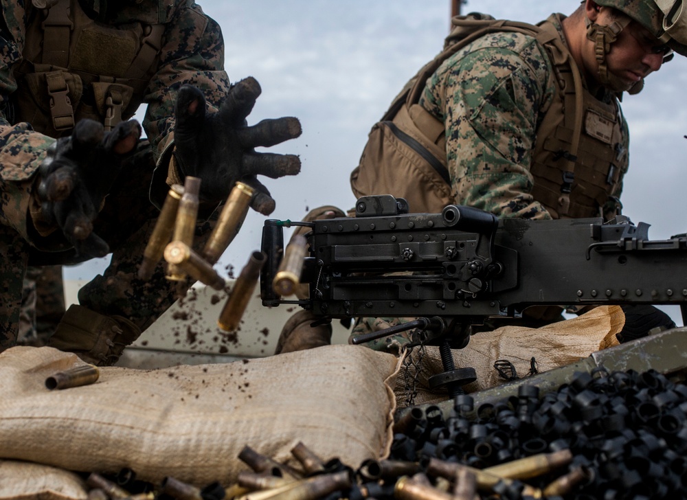 Weapons Company Marines put lead on targets