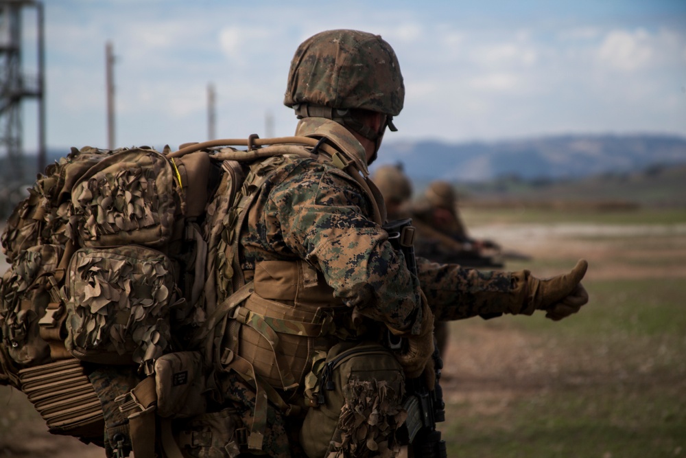 Weapons Company Marines put lead on targets