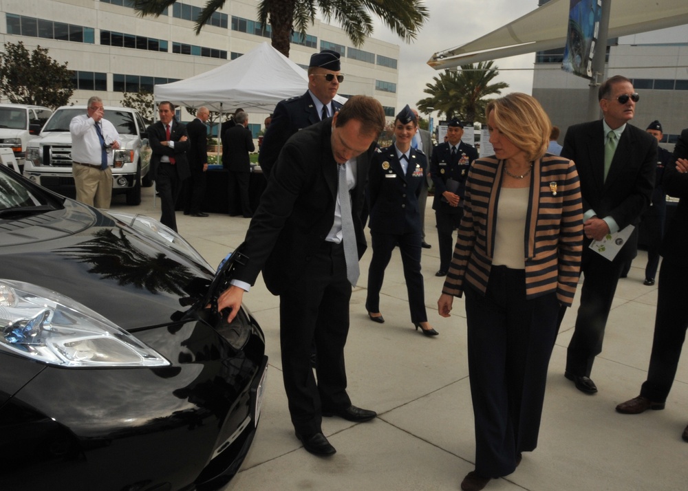 US Air Force tests first all-electric vehicle fleet in California