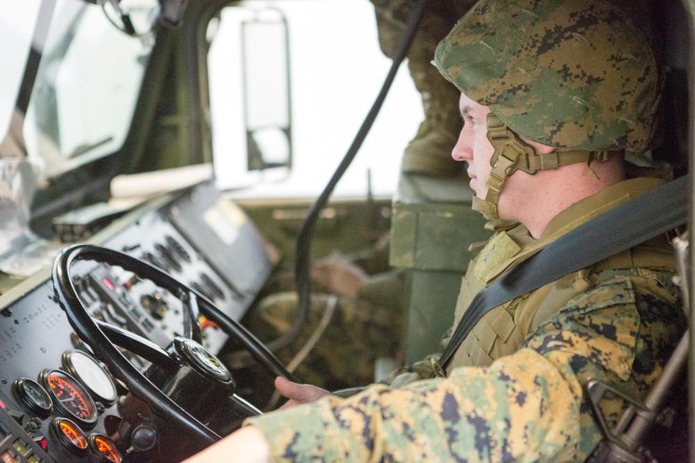 Marines conduct simulated convoy training missions