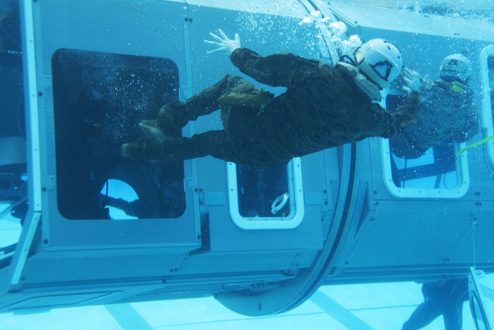 'Ditching, ditching, ditching!': Marines complete underwater egress training