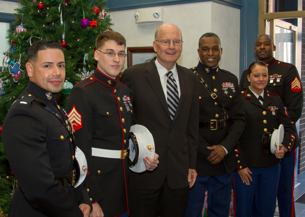Recruiting Marines collect Toys for Tots donations