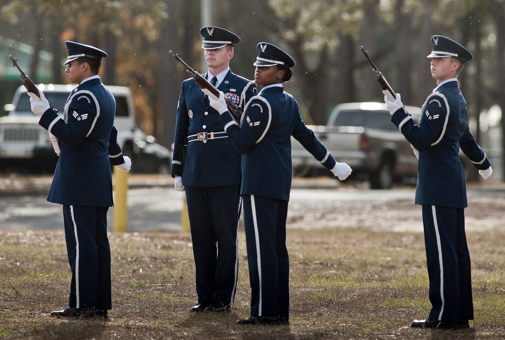 Honor Guard graduates new members at new location
