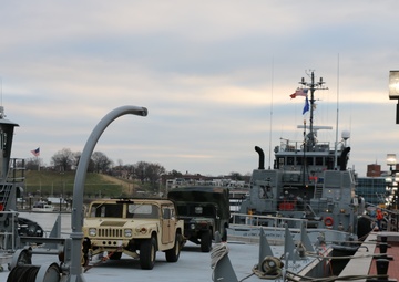 Army watercraft at the Army vs. Navy game