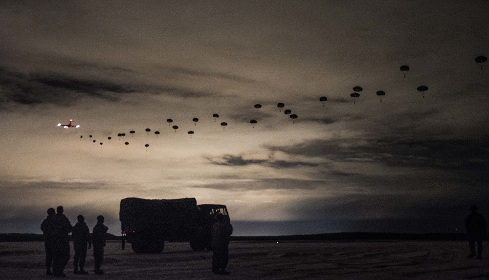 Airborne drop at night