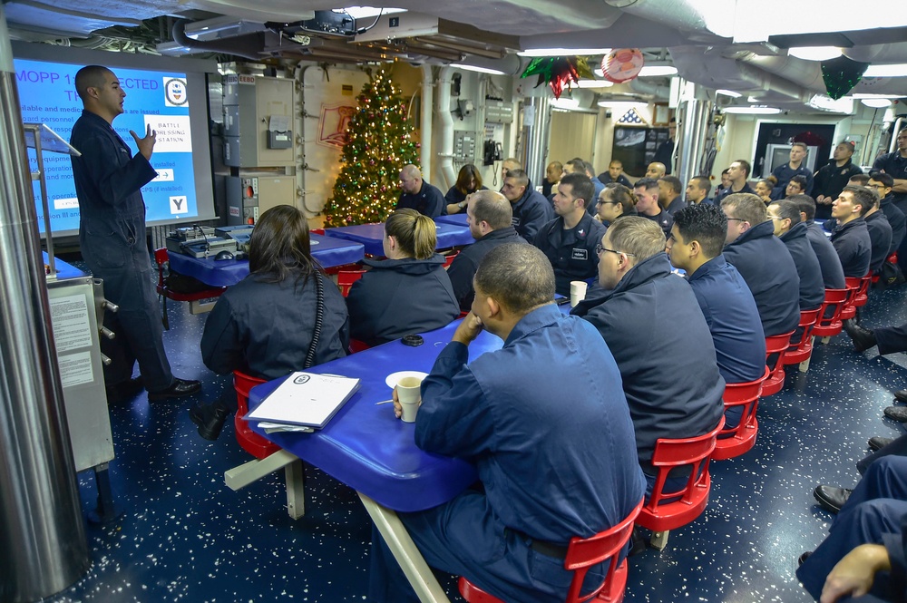 USS Gridley CBR training