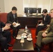 Okinawa Governor Takeshi Onaga, Lt. Gen. John Wissler exchange greetings