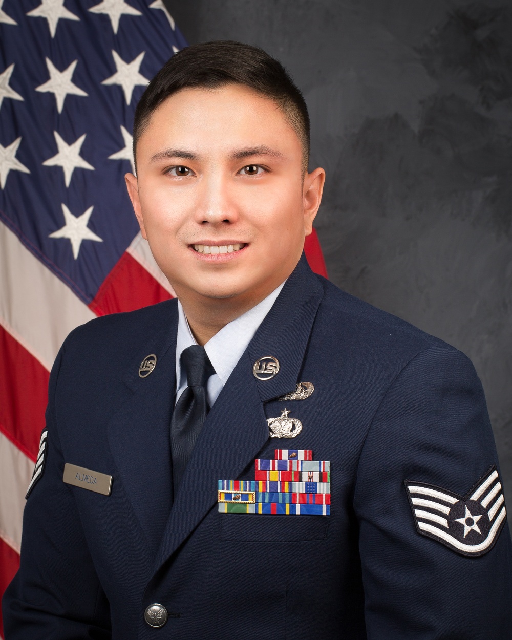 Official portrait of US Air Force Staff Sgt. Christian B. Almeda, 707th Communications Squadron