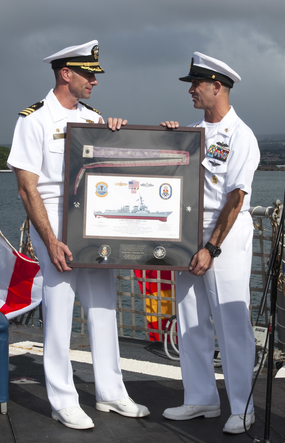 Change of command ceremony: USS Preble (DDG 88)
