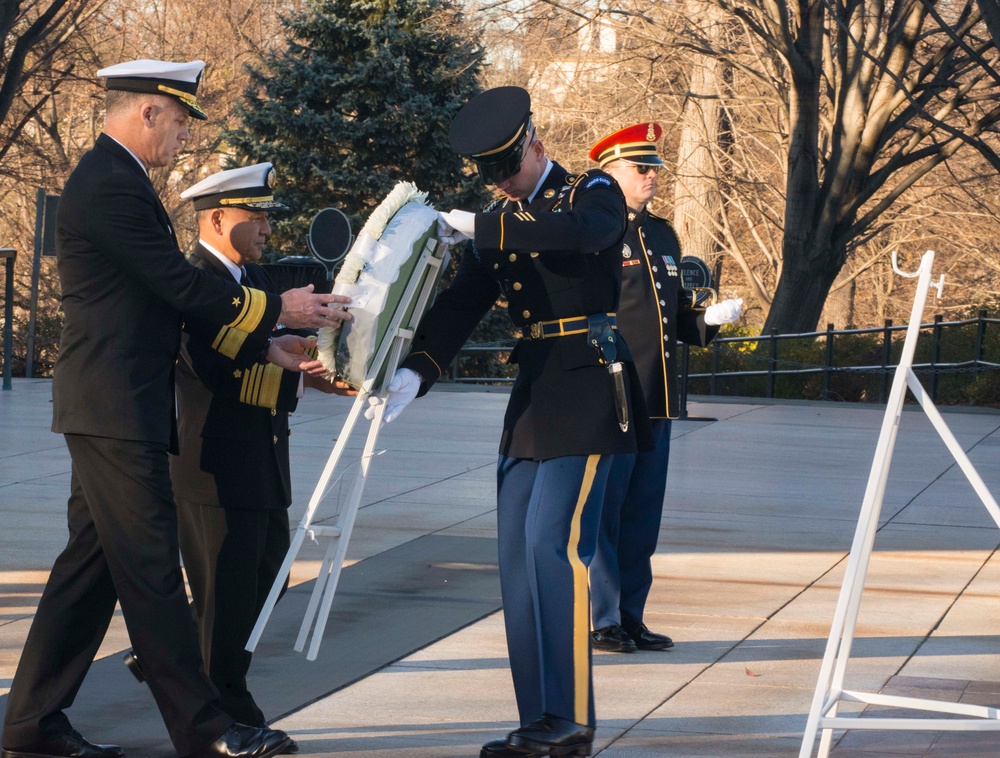 Japanese chief of naval operations visits Tomb of Unknown Soldier