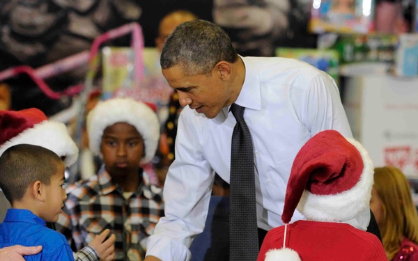 President delivers toys to JBAB, helps sort Toys for Tots donations