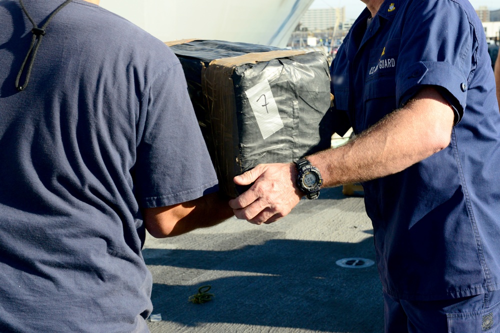 Coast Guard, federal law enforcement officials offload cocaine