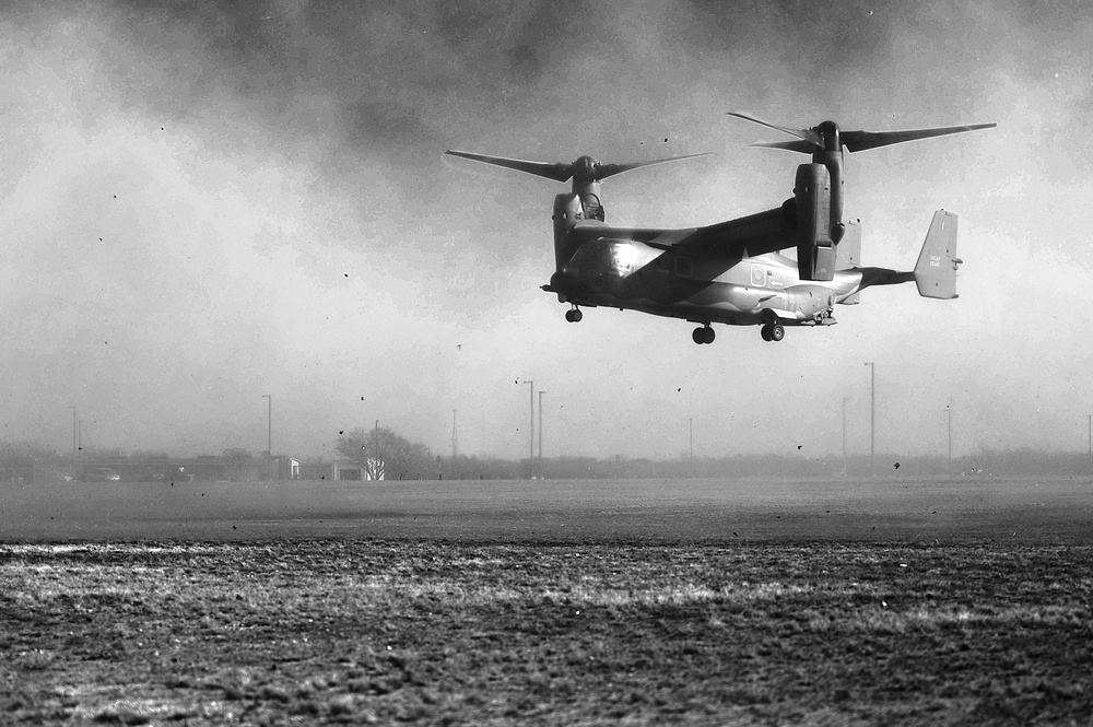 CV-22 Osprey lands at Goodfellow Air Force Base